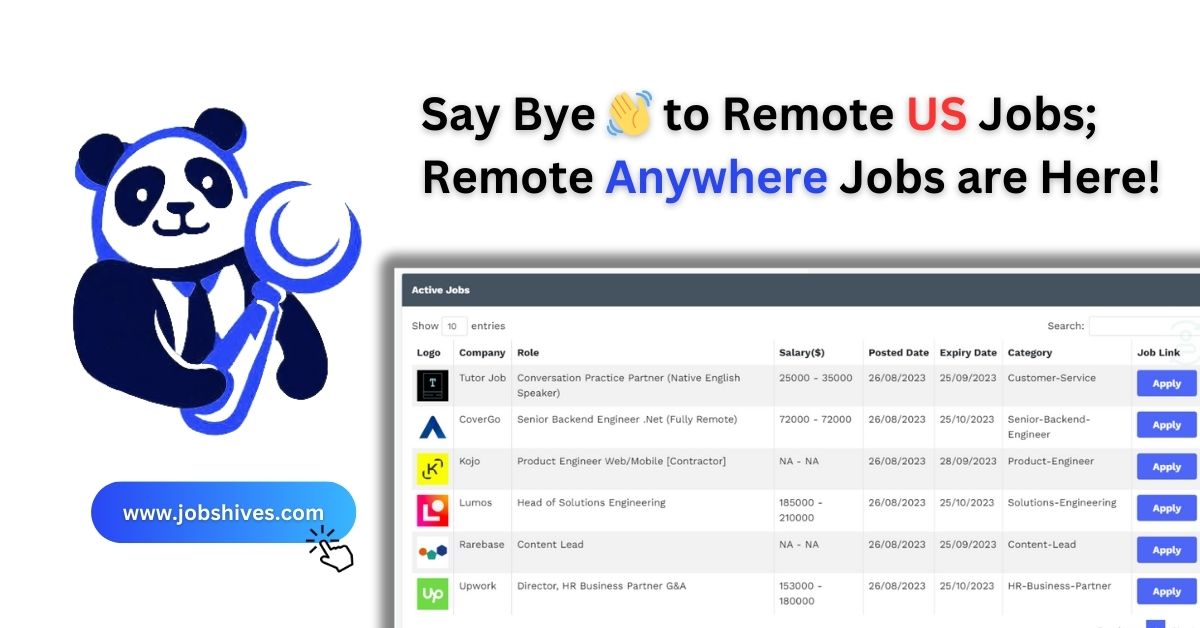 JobsHives - Remote Anywhere Jobs Platform